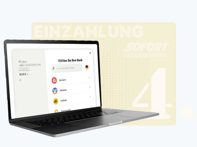 Bank für Zahlung auswählen.