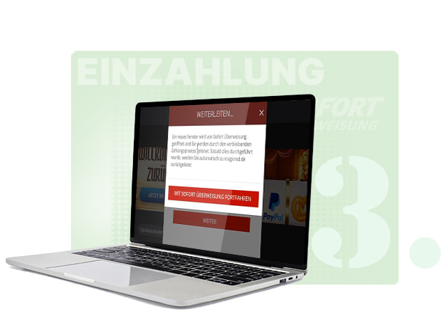 Weiterleitung zur Sofortüberweisung.
