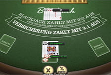Der Spieltisch von Single Deck Blackjack mit gegebenen im 21Bit Casino.