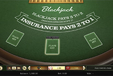 Der Single Deck Blackjack online Tisch im Asino Casino.