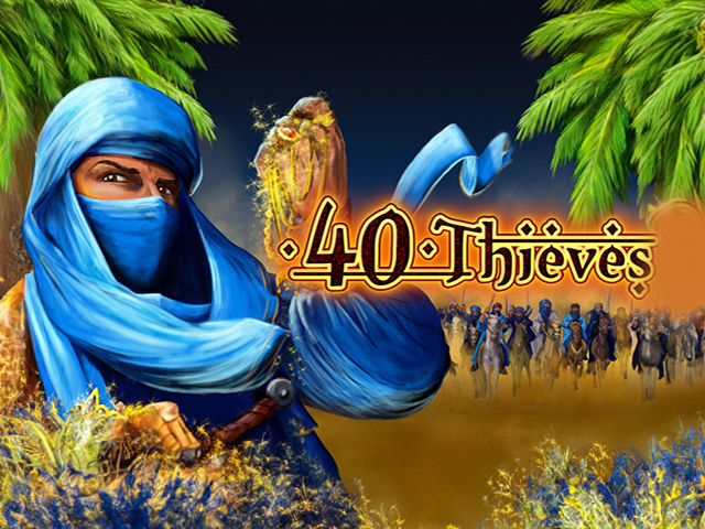 Der Startbildschirm des 40 Thieves Slots.