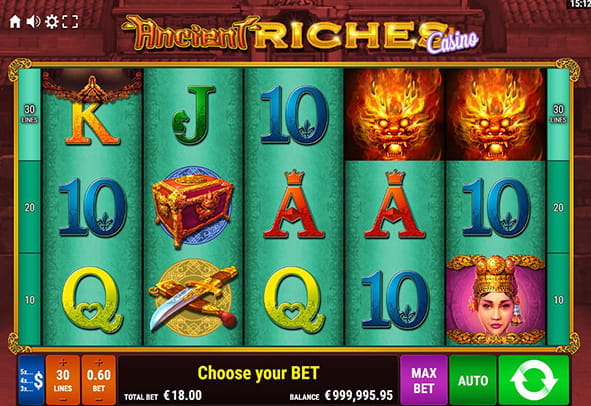 Eine kostenlose Demo-Version des Ancient Riches Slots.