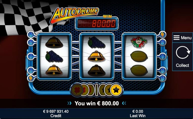 Eine kostenlose Demo-Version des Autodromo Slots.