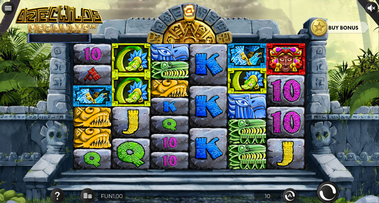 Eine kostenlose Demo-Version des Aztec Wilds Megaways Slots.