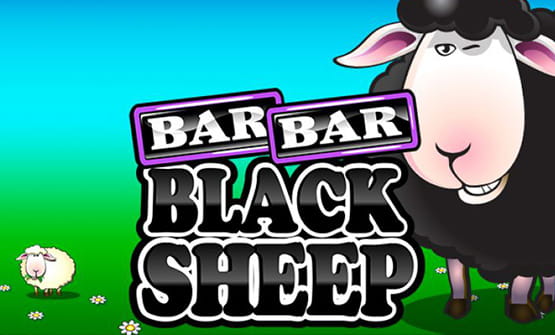 Das Logo des Slots Bar bar Black Sheep Slots und einige Figuren aus dem Spiel.