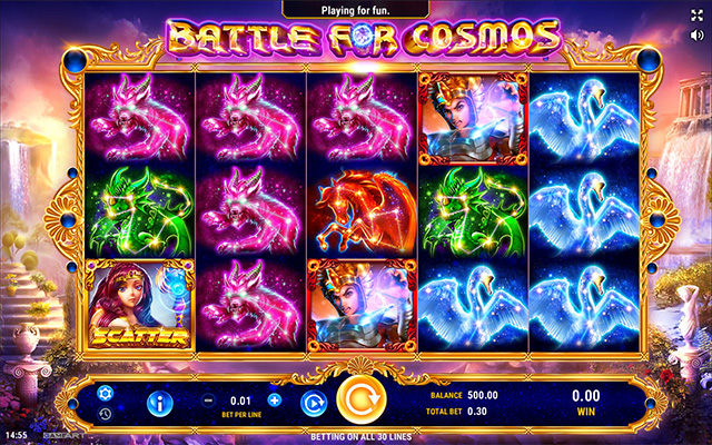 Eine kostenlose Demo-Version des Battle for Cosmos Slots.