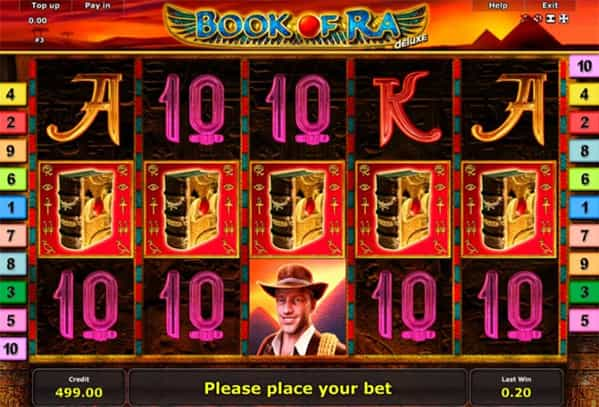 Eine kostenlose Demo-Version des Book of Ra Deluxe Slots.