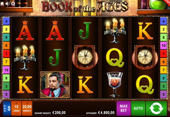 Eine kostenlose Demo-Version des Book of the Ages Slots.