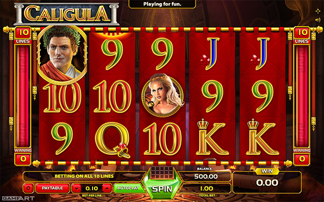 Eine kostenlose Demo-Version des Caligula Slots.