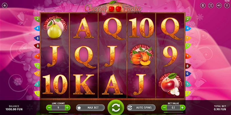 Eine kostenlose Demo-Version des Cherry Fiesta Slots.