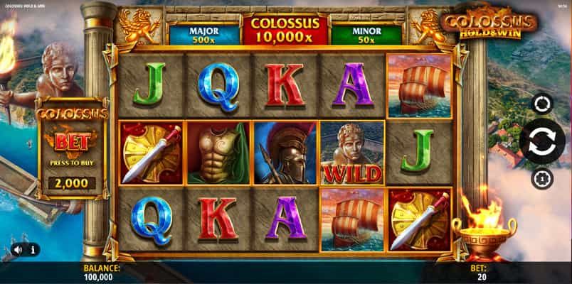 Eine kostenlose Demo-Version des Colossus Hold & Win Slots.