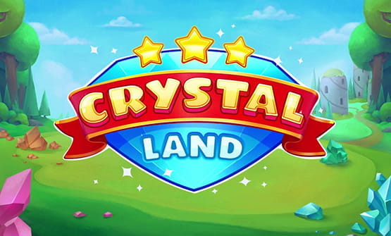 Das Logo des Spiels Crystal Land von Playson.
