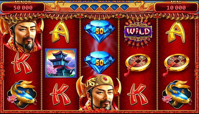 Eine kostenlose Demo-Version des Diamond Link Mighty Emperor Slots.