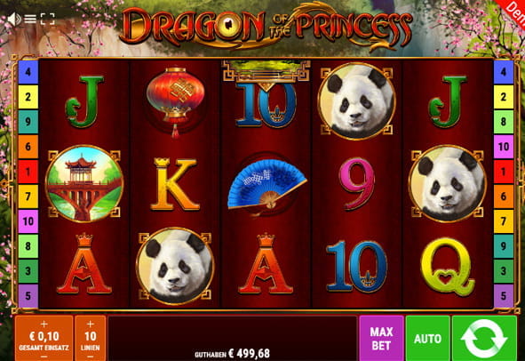 Eine kostenlose Demo-Version des Dragon of the Princess Slots.