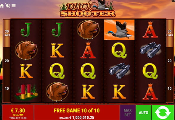 Eine kostenlose Demo-Version des Duck Shooter Slots.