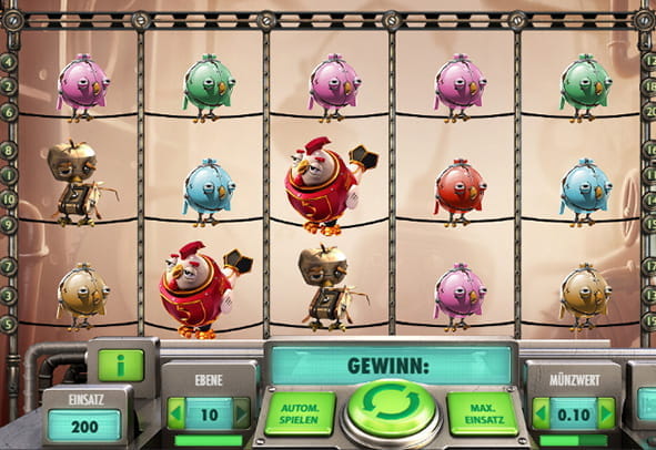 Die Bedienoberfläche des Slots EggOmatic.