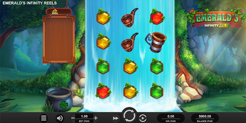 Eine kostenlose Demo-Version des Emeralds Infinity Reels Slots.