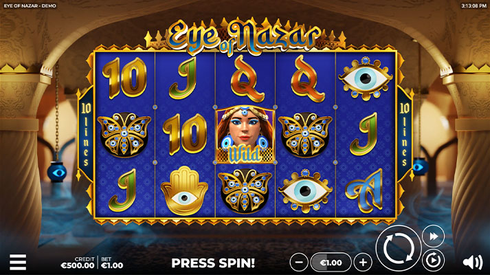 Eine kostenlose Demo-Version des Eye of Nazar Slots.