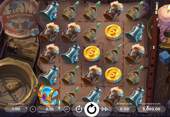 Eine kostenlose Demo-Version des Finn's Golden Tavern Slots.