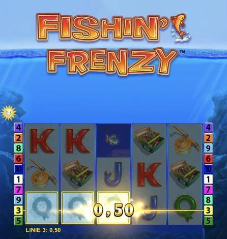 Gewinnmoment beim Fishin' Frenzy Spielautomat.