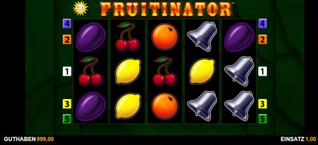 Startbildschirm des Fruitinator Slots.