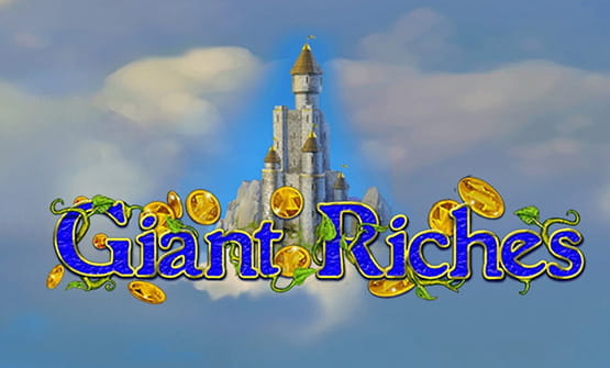 Das Logo von Giant Riches und im Hintergrund eine Burg.