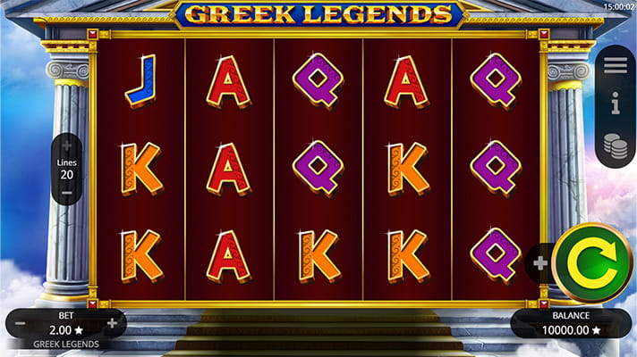 Eine kostenlose Demo-Version des Greek Legends Slots.