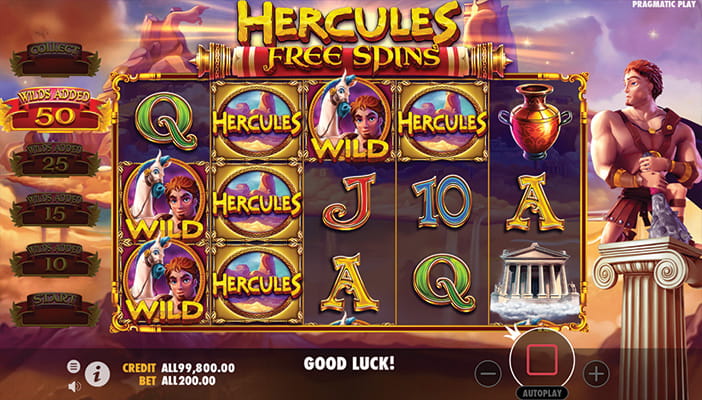 Eine kostenlose Demo-Version des Hercules and Pegasus Slots.