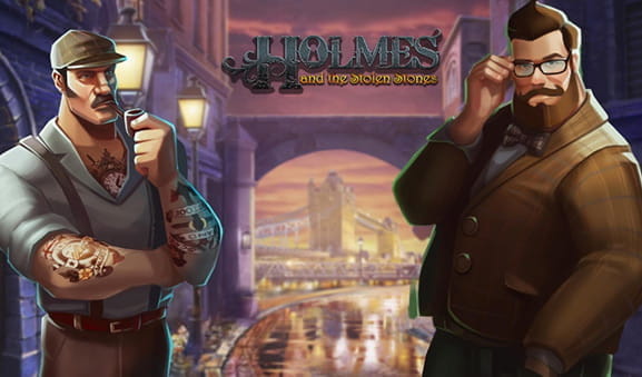 Das Titelbild vom Slot Holmes and the Stolen Stones von Yggdrasil.