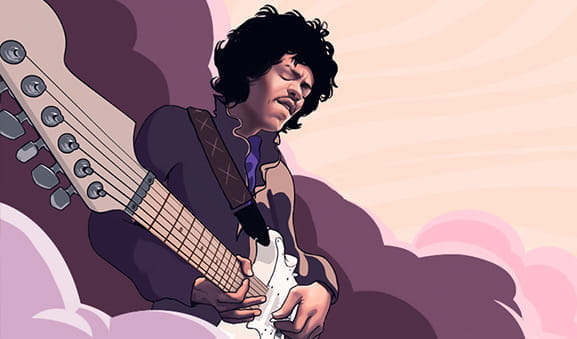 Das Logo des Jimi Hendrix Slot von NetEnt.