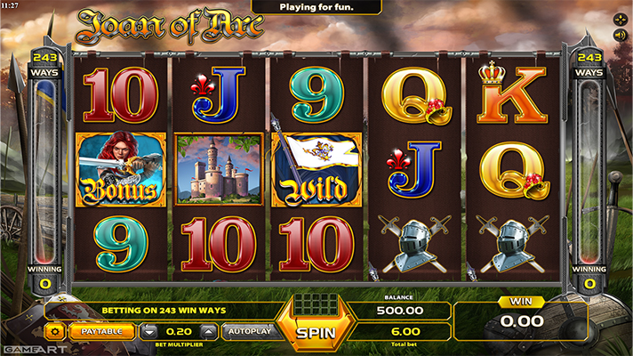 Eine kostenlose Demo-Version des Joan of Arc Slots.