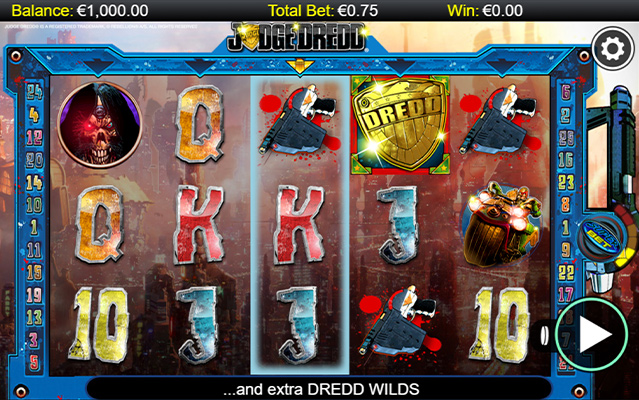 Eine kostenlose Demo-Version des Judge Dredd Slots.