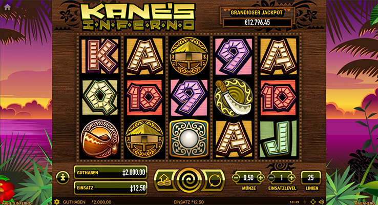 Eine kostenlose Demo-Version des Kane´s Inferno Slots.