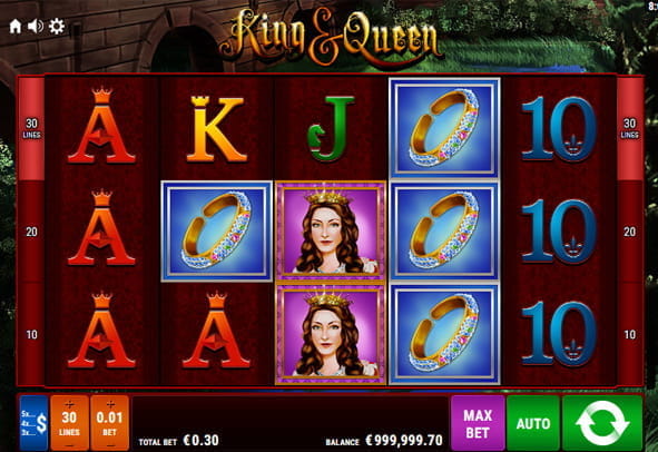 Eine kostenlose Demo-Version des King & Queen Slots.