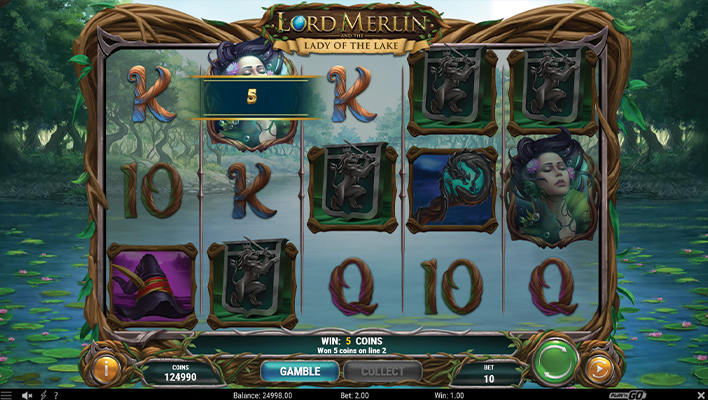Eine kostenlose Demo-Version des Lord Merlin and the Lady of the Lake Slots.