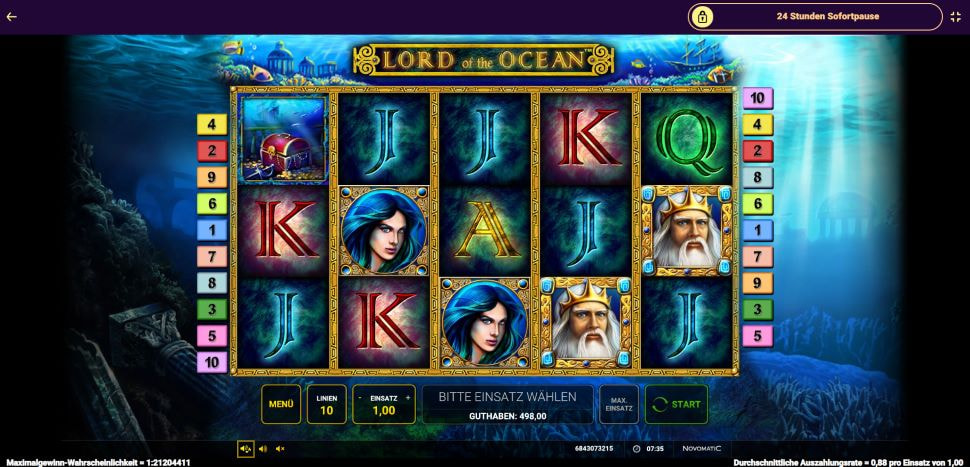 Der Online Slot Lord of the Ocean von Novoline.