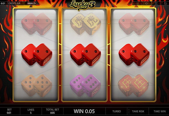 Eine kostenlose Demo-Version des Lucky Dice 3 Slots.