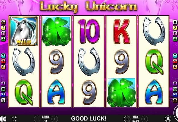 Eine kostenlose Demo-Version des Lucky Unicorn Slots.