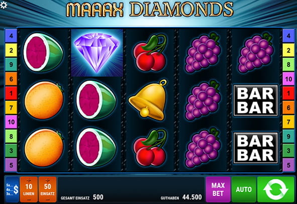 Eine kostenlose Demo-Version des Maaax Diamonds Slots.
