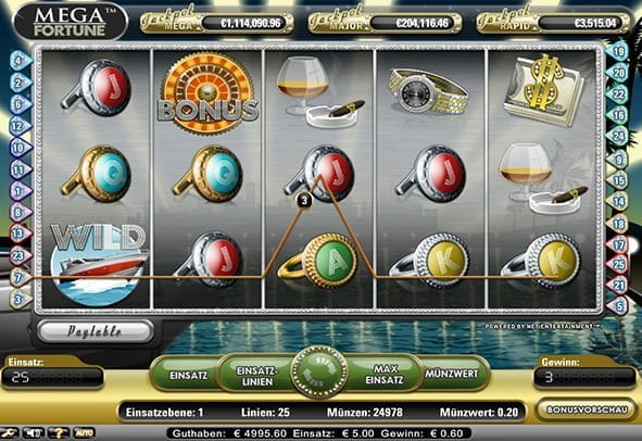 Der Jackpot Slot Mega Fortune kann hier in Demo-Version gespielt werden.