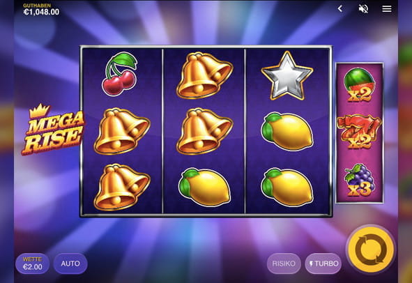 Eine kostenlose Demo-Version des Mega Rise Slots.