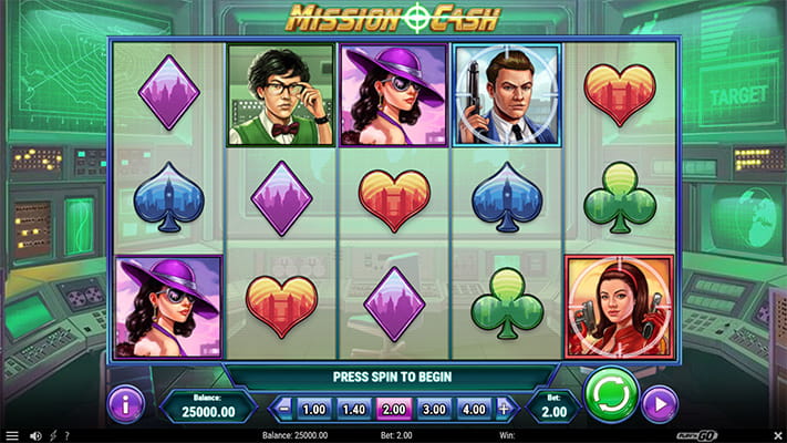 Eine kostenlose Demo-Version des Mission Cash Slots.