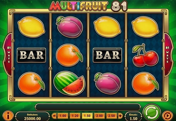 Zu sehen sind die Walzen des Früchte Slots. 