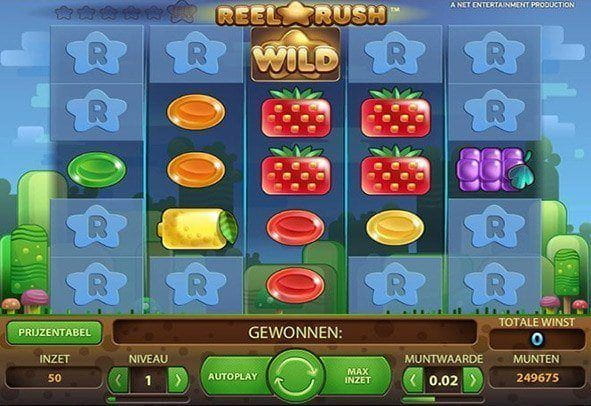 Der NetEnt Reel Rush Automat im kostenlosen Spielgeld-Modus