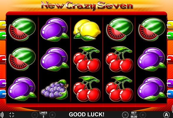 Eine kostenlose Demo-Version des New Crazy Seven Slots. 