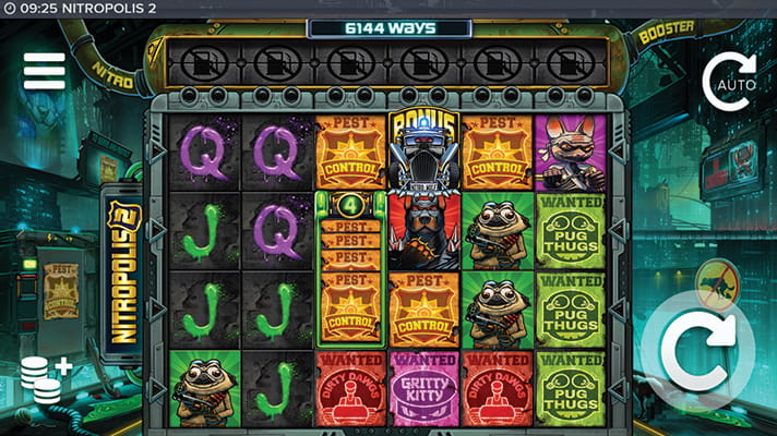 Eine kostenlose Demo-Version des Nitropolis 2 Slots.