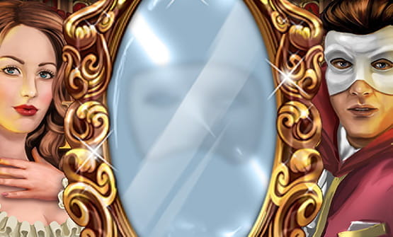 Der Startbilschirm des online Slots Phantom’s Mirror.