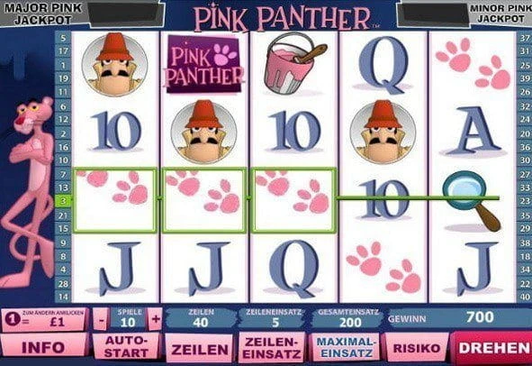 Das Pink Panther Automatenspiel als kostenlose Demo-Version zum Testen