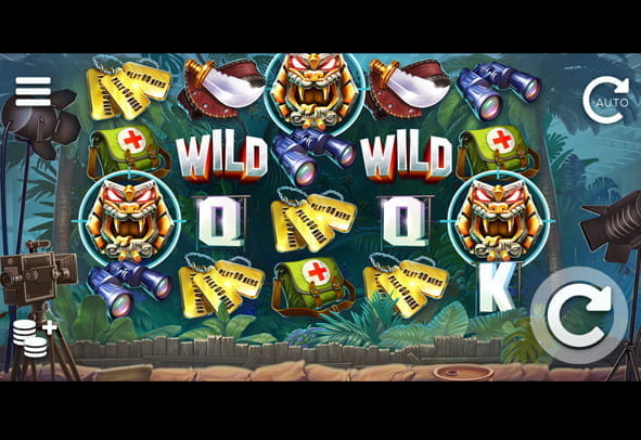 Der Startbildschirm des spannenden Platooners Slot mit einigen der Symbole und den Funktionen.