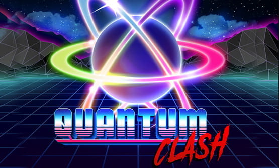Das Logo des Quantum Clash Slots von Bally Wulff.
